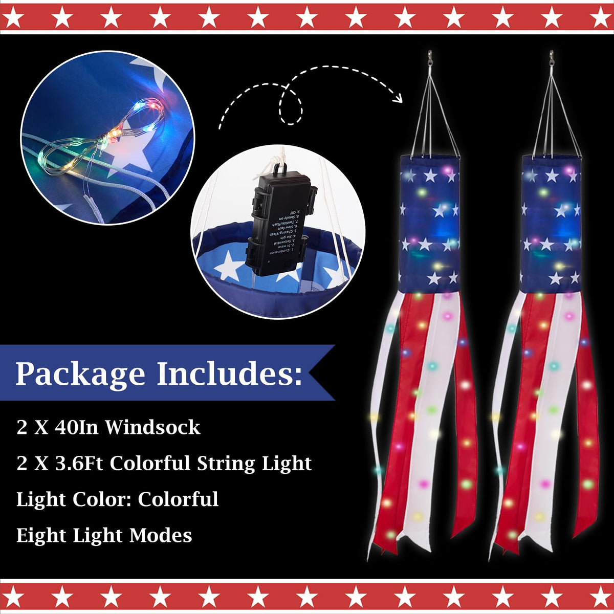 THQZLH windsock easy clip attachment for quick setup outdoors.