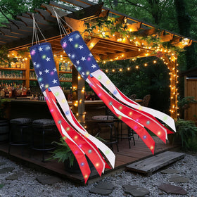 Outdoor patriotic windsock decor for yard or garden by THQZLH.