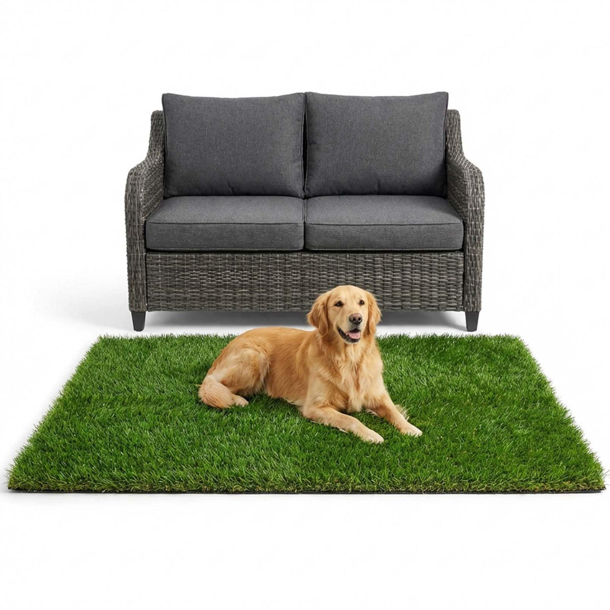 Three Oranges artificial grass rug 3x5ft shows lush realism perfect for patios