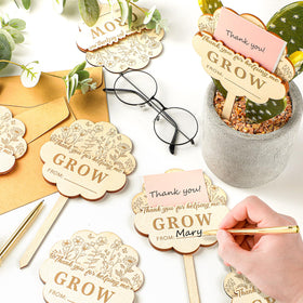 Threehoney 12-pack plant stakes shown arranged stylishly