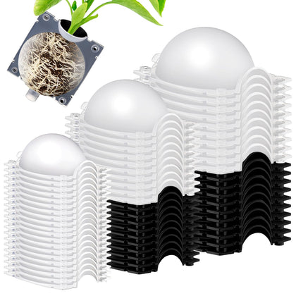 Threehoney air layering pods with half black half transparent design for clear rooting view.