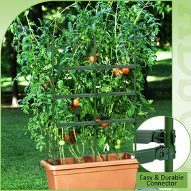 Threehoney plant supports keep tomatoes, cucumbers, and vines upright and tidy.