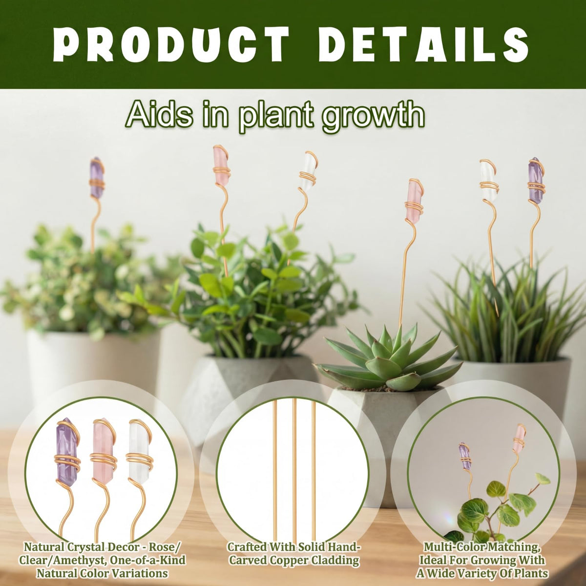 Threehoney amethyst plant stake adds purple shimmer while supporting climbing plants