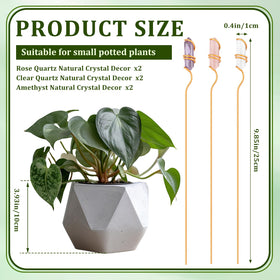 Threehoney rose quartz plant stake enhances indoor greenery with warm pink glow