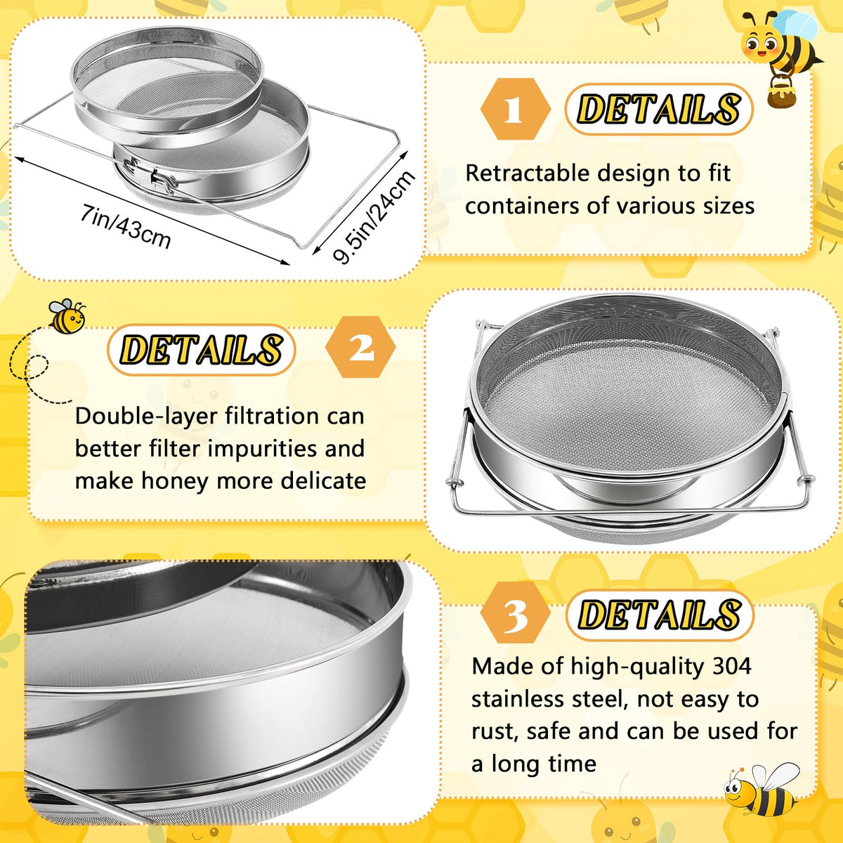 Threehoney food-grade PP bucket ensures safe, contaminant-free honey.