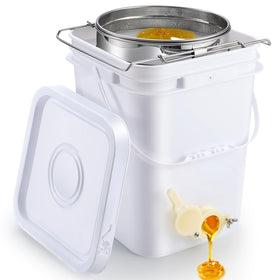 Threehoney honey bucket with spigot for clean, mess-free honey extraction.