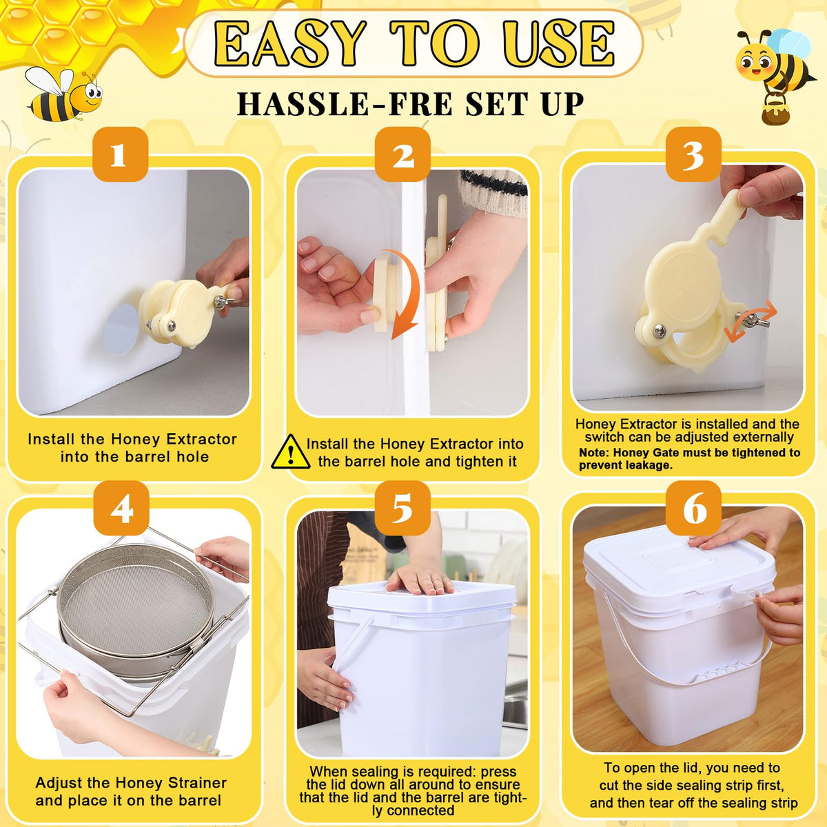 Threehoney honey extractor kit keeps extraction organized and efficient.