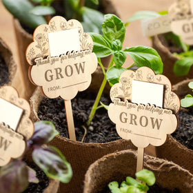 Threehoney succulent tag in pot adds gratitude and decor