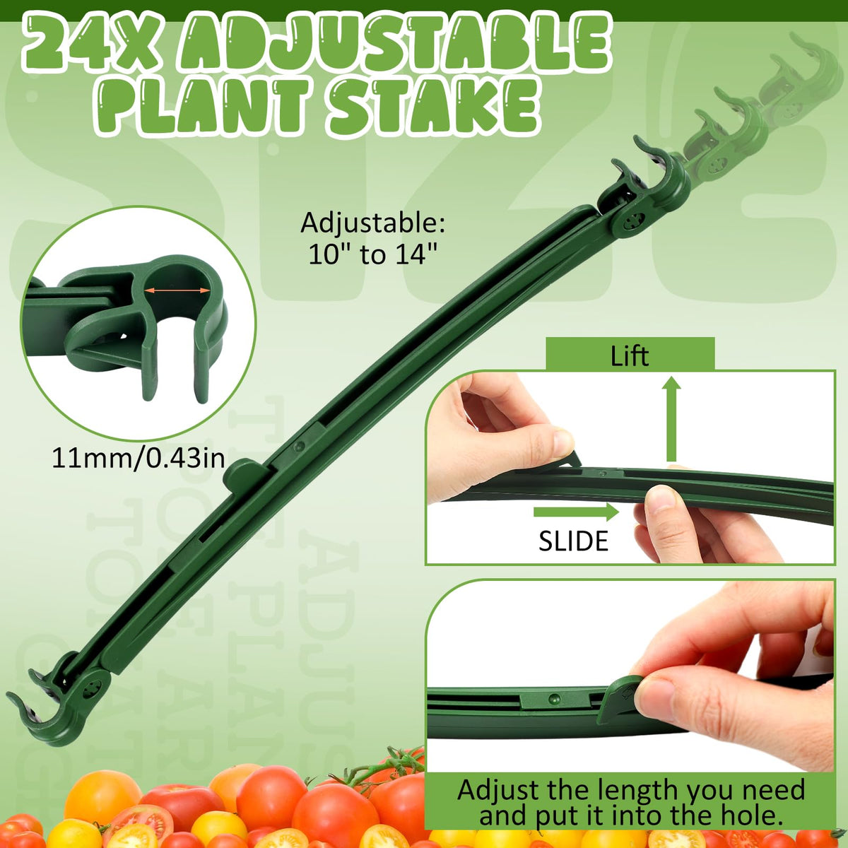 Threehoney tomato cage connectors fit 11 mm stakes for sturdy garden layouts.