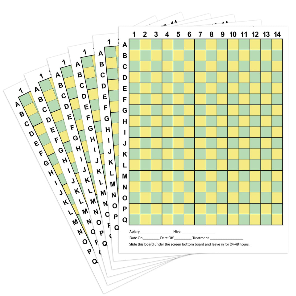 Threehoney varroa mite counting board with large 20x15 inch surface for quick counts