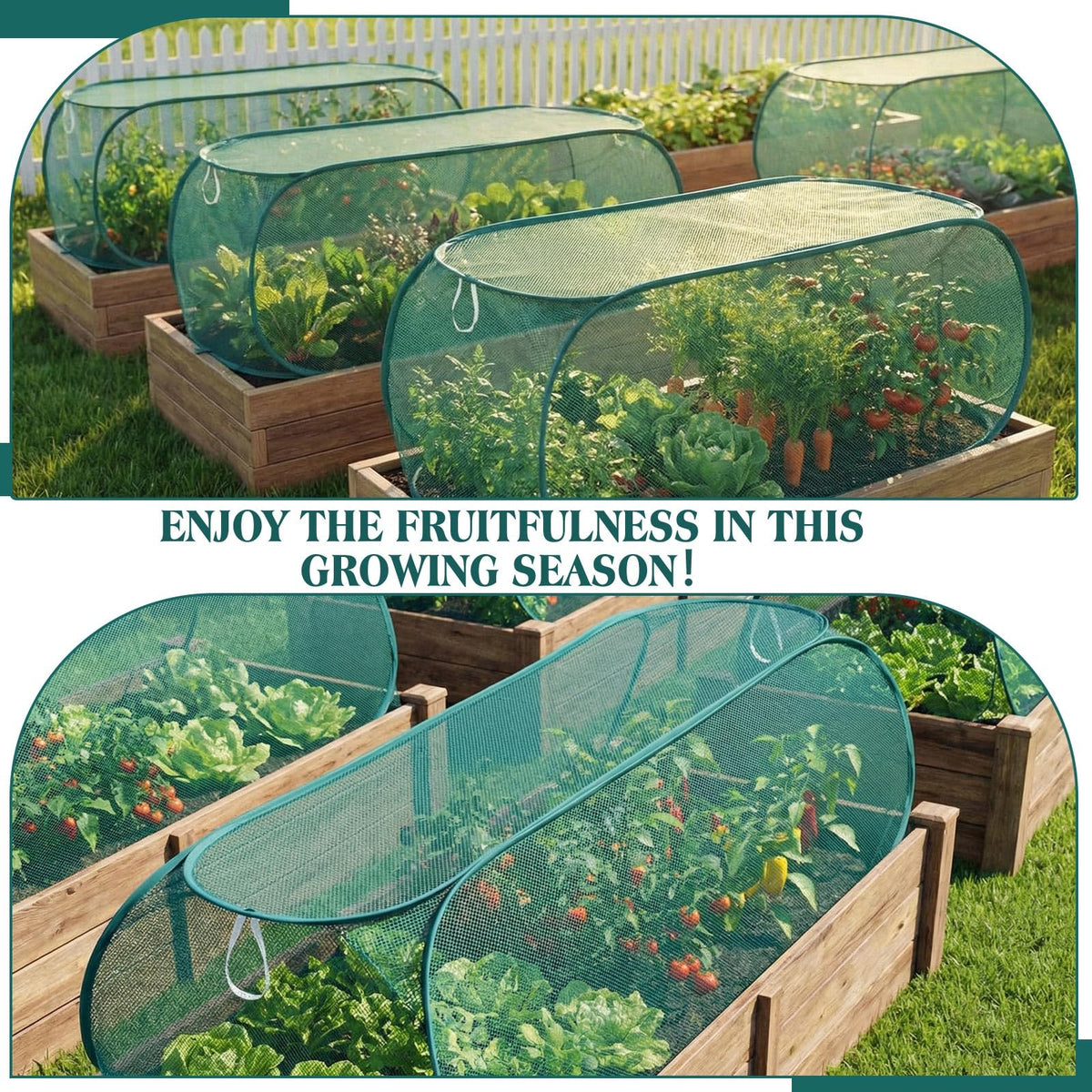 Threehoney vegetable protection cover in action for seedlings and herbs.