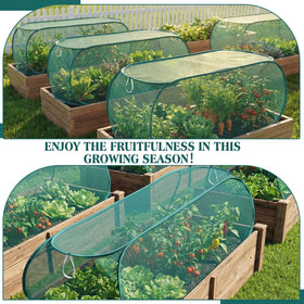 Threehoney vegetable protection cover in action for seedlings and herbs.