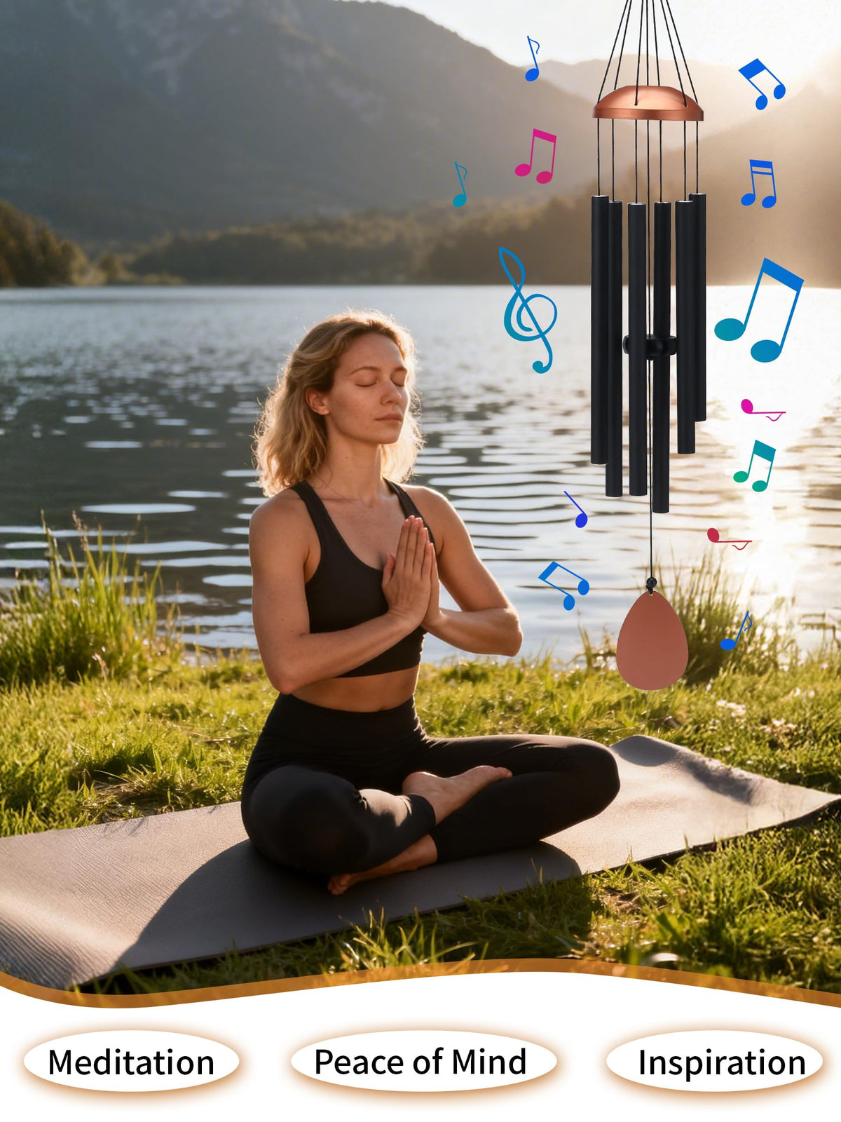 Threeight wind chimes tubes close-up showcasing tuned tubes for soothing outdoor sounds