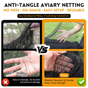 Threekia predator protection mesh doubles as aviary netting for gardens.