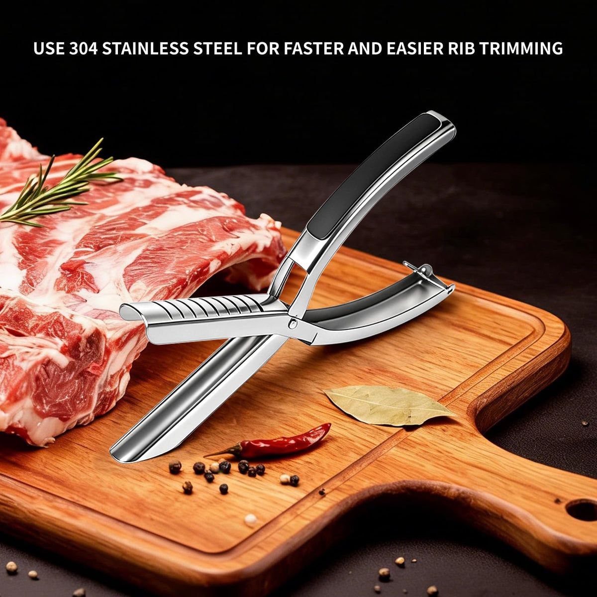 Threemonkys Rib Membrane Removal Tool stainless finish resists rust and corrosion