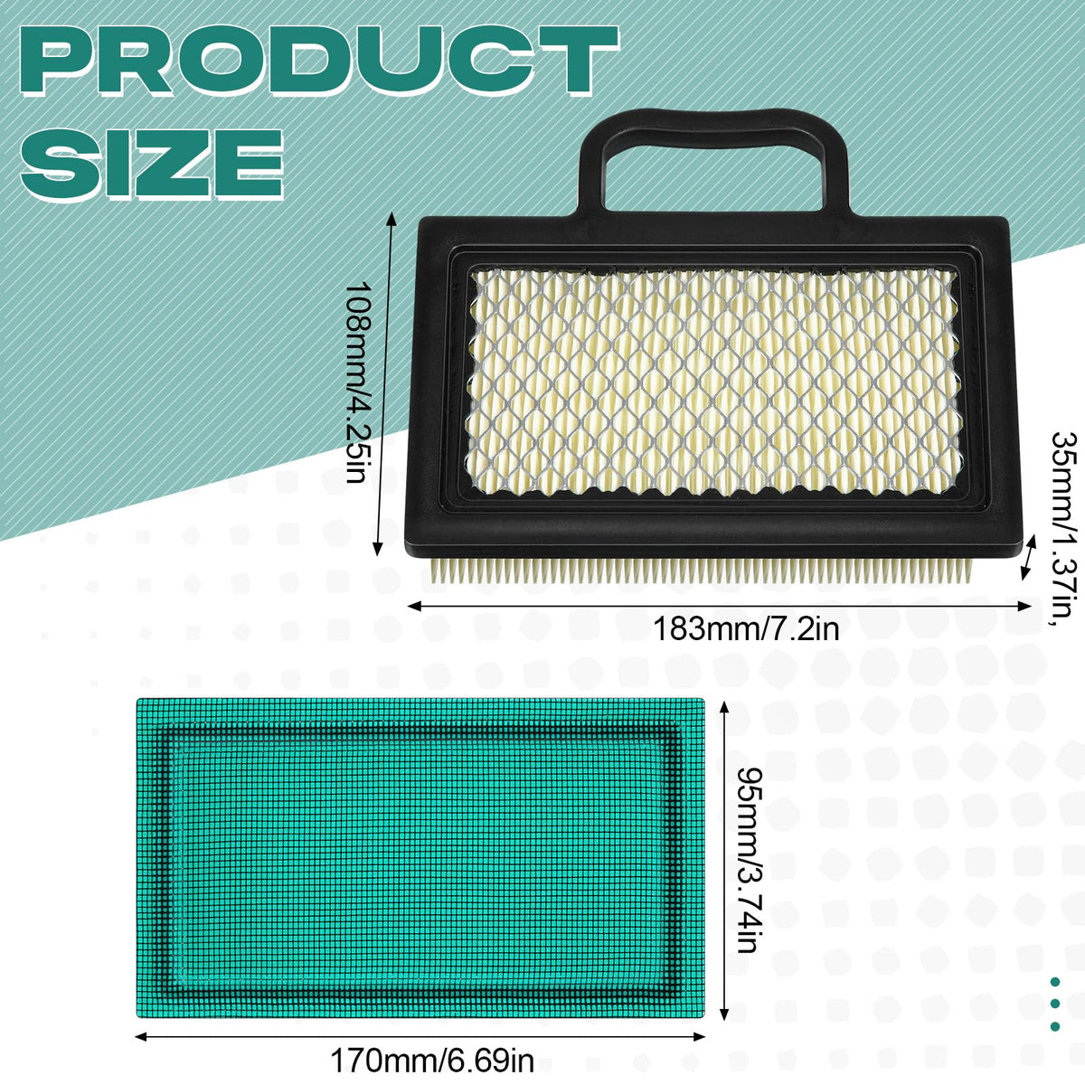 Threlaco 499486S air filter close-up showing layered media for particle protection