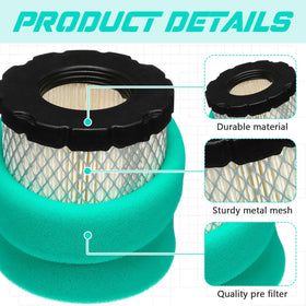 Threlaco air filter dimensions close-up with size specs