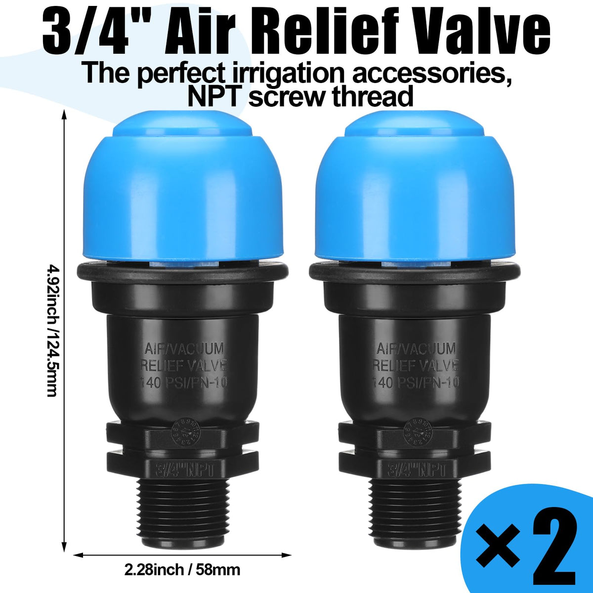 Threlaco valve with NPT male threads ready for DIY installation