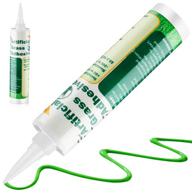 Threlaco turf glue 10oz tube closeup showing odorless bonding for synthetic lawns