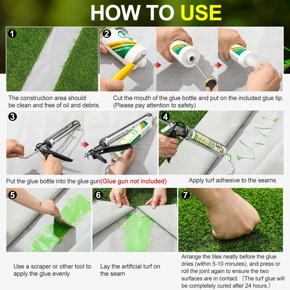 Threlaco turf glue drying in 24 hours highlighting fast cure