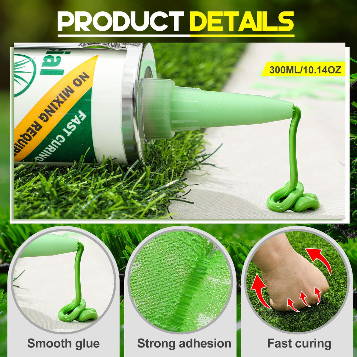 Threlaco turf glue seam application demonstration on artificial grass