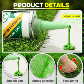 Threlaco turf glue seam application demonstration on artificial grass