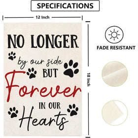 Thriano burlap pawprints flag Double-Sided with clear images from both sides for yard display