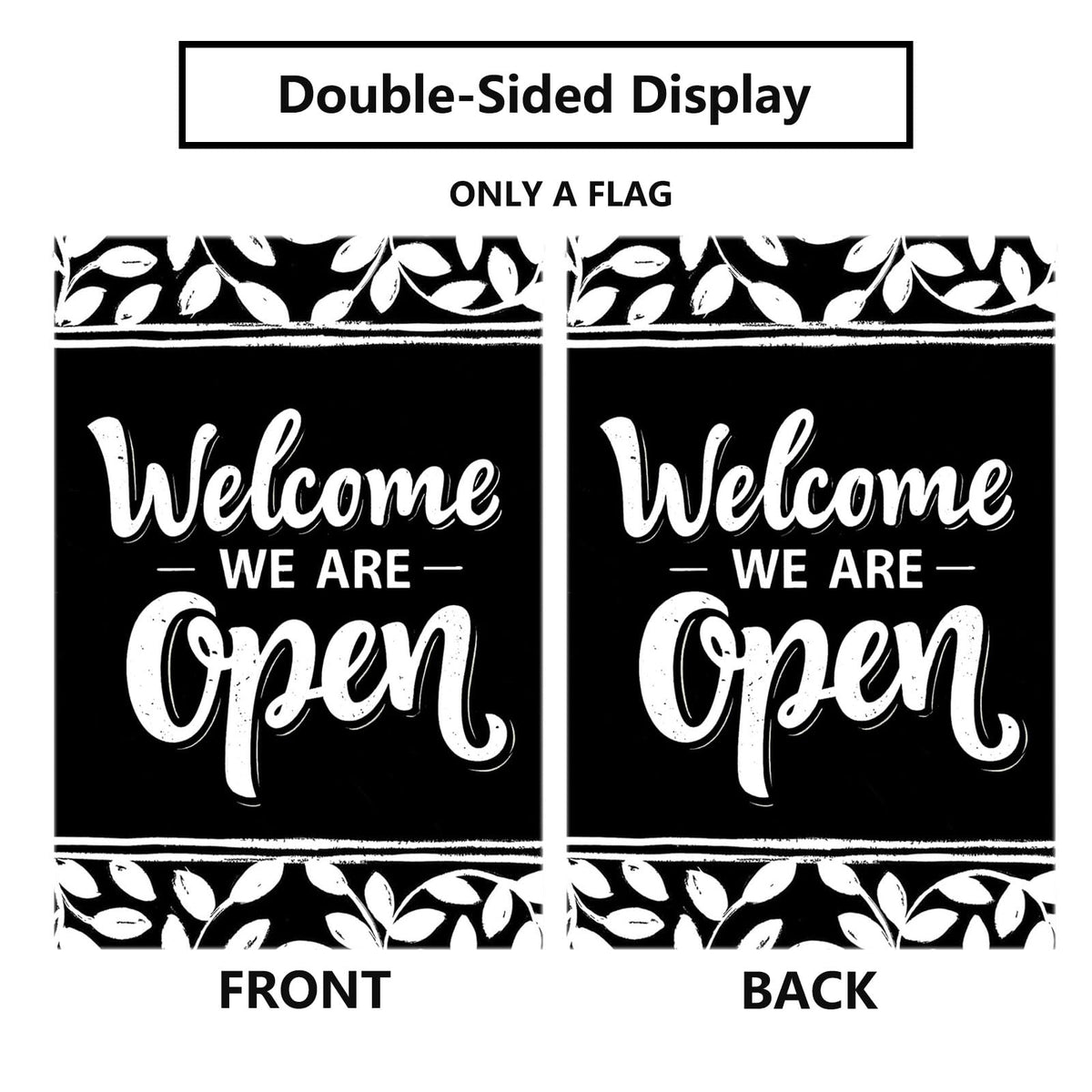 Thriano double-sided garden flag enhances curb appeal with bold welcome message.