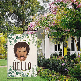 Thriano Hello Funny Garden Flag ideal porch or patio decor.