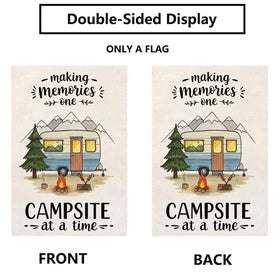 Thriano outdoor flag showing top sleeve for easy installation on a flagpole