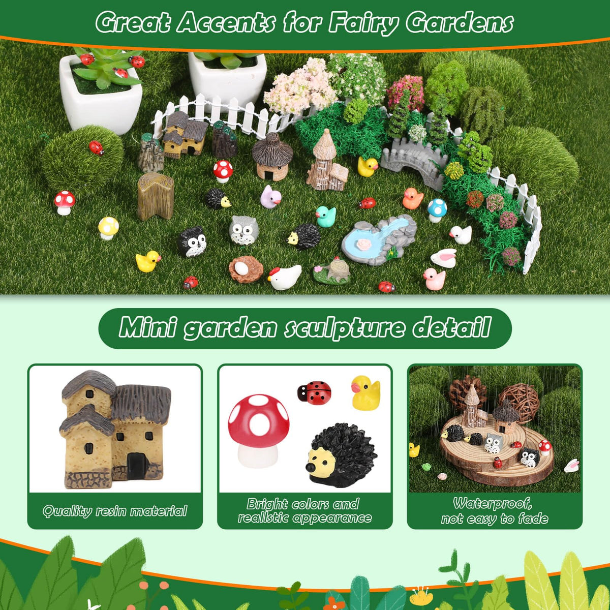 Thrilez miniature figurines collection ideal for narrative garden setups