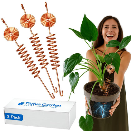Thrive Garden copper antenna kit in soil boosting root vitality and growth