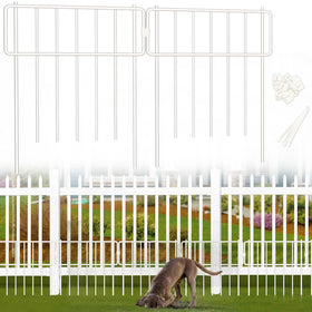 Thrivinest animal barrier fence panel white, rustproof for durable outdoor pet protection.