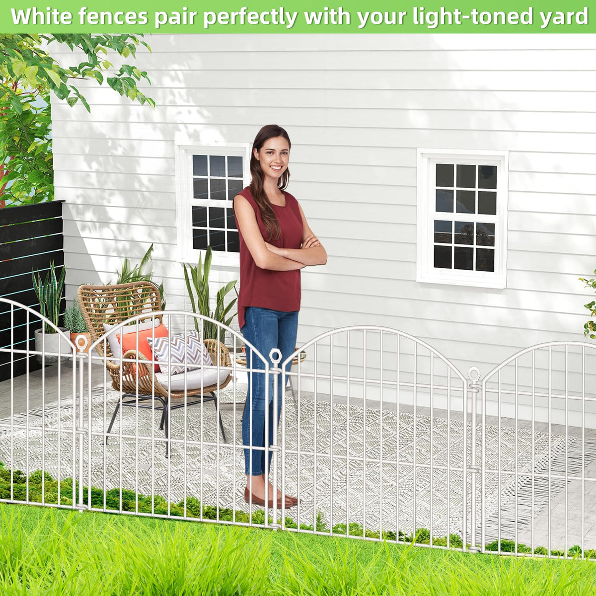 Thrivinest border fence keeps rabbits and dogs away from garden beds