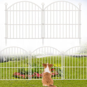 Thrivinest decorative garden fence panel in white defines edges and adds outdoor charm while keeping critters out
