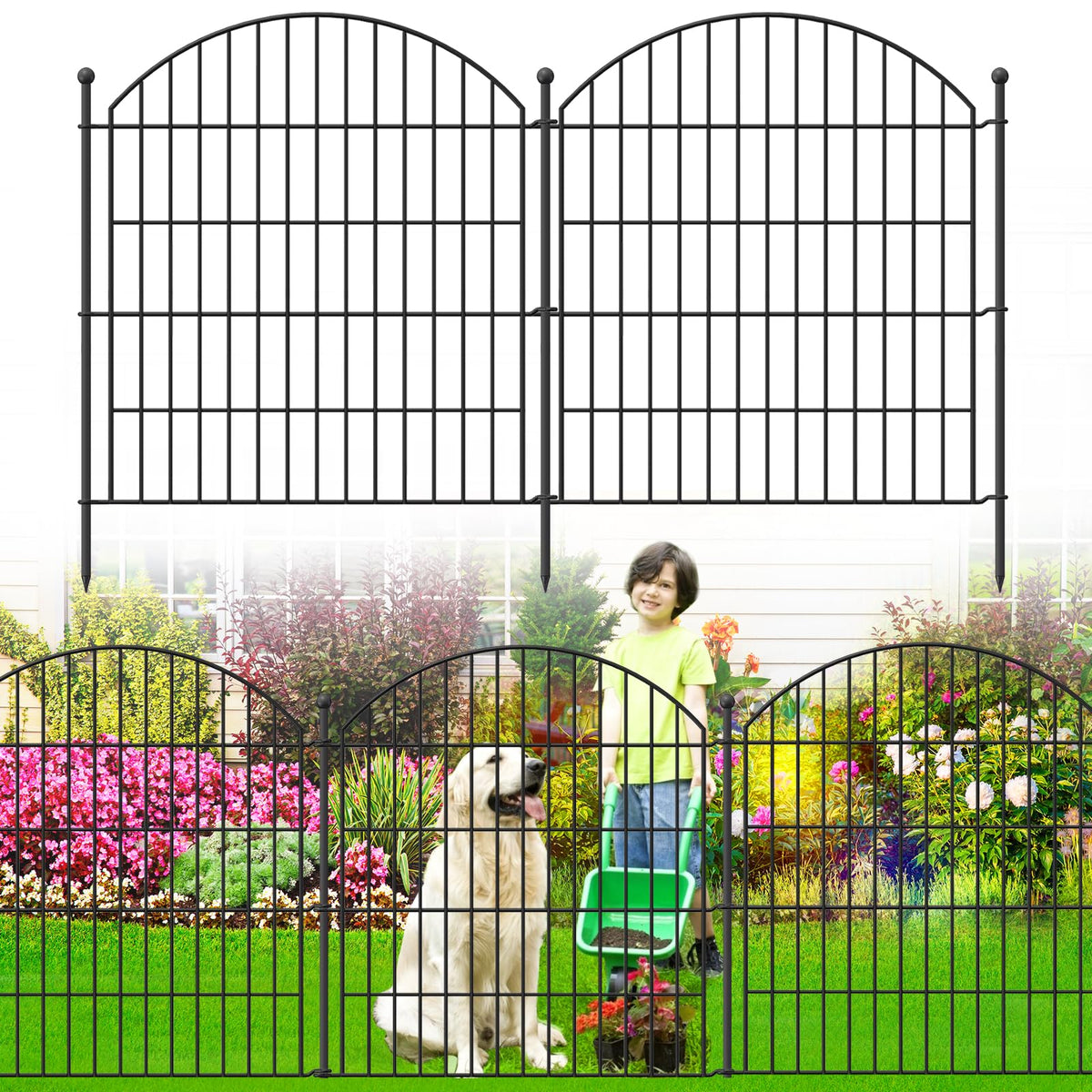 Thrivinest decorative garden fence arch design defines borders.