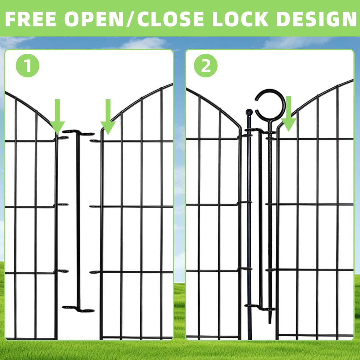 Thrivinest 39-inch stakes anchor each panel for stable borders.
