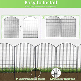 Thrivinest garden fence stakes illustrate sturdy height and quick anchoring.