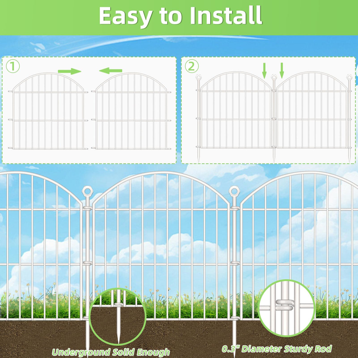 Thrivinest white fence panels enhance curb appeal while protecting cultivated plants
