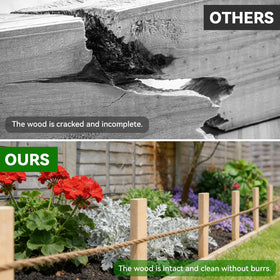 Thrseely rustic log styling adds natural charm for garden decor and support