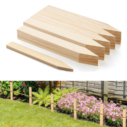 Thrseely wooden garden stakes 12 inch for reliable plant support and garden labeling