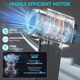 Thrustmax 11-blade 64mm fan detail for strong, uniform airflow