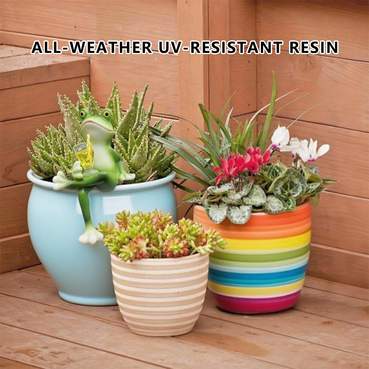 Thryonaxus Sherum Trio weather-resistant resin for year-round outdoor decor.