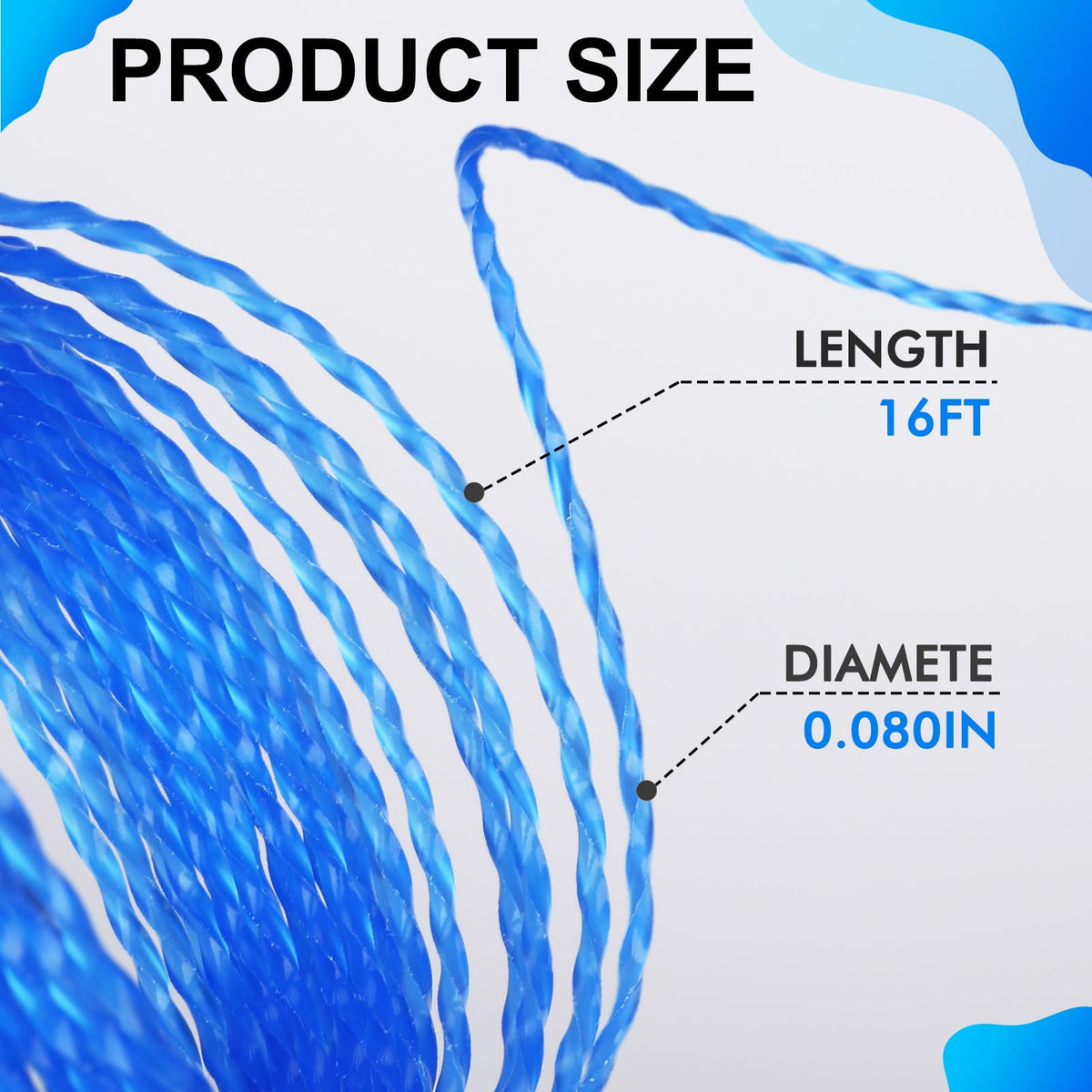 THTEN 0.080 inch trimmer line size for durable edge cuts and reliable feeding.