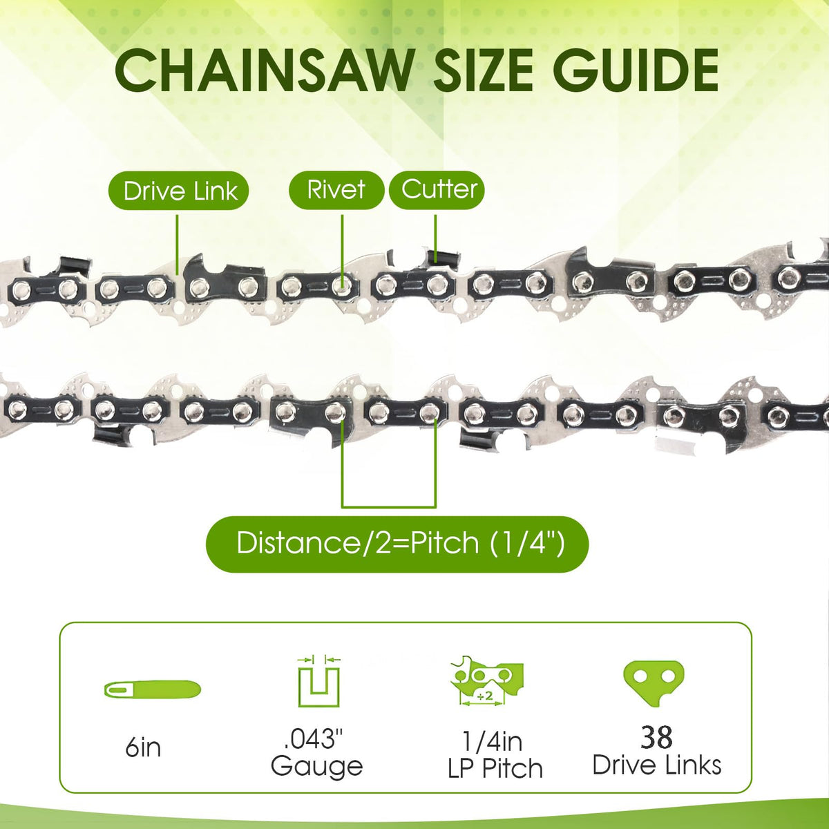 THTEN 6inch pruning chain for Ryobi P25013 delivers smooth cuts for trimming