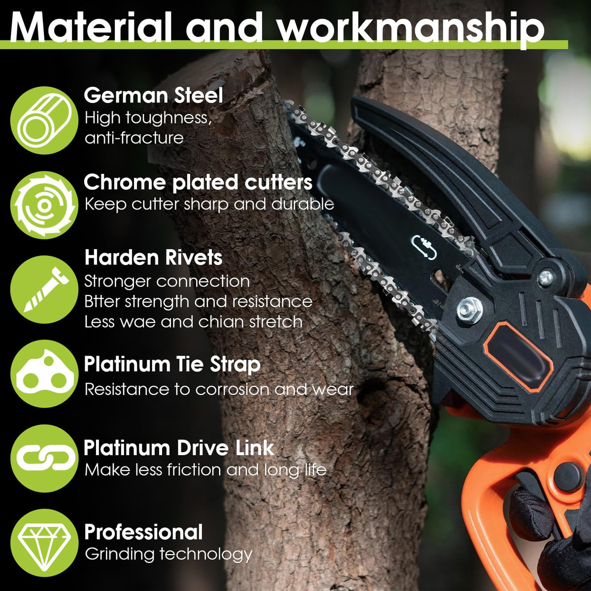 THTEN 6inch chain for Ryobi P25013BTLVNM supports durable pruning sessions