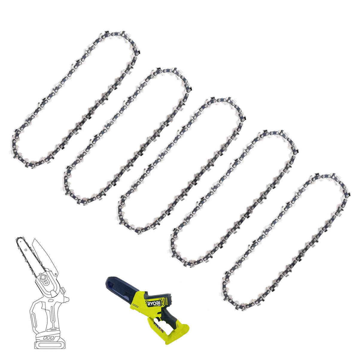 THTEN 6inch pruning chain for Ryobi P25130 enables precise pruning tasks