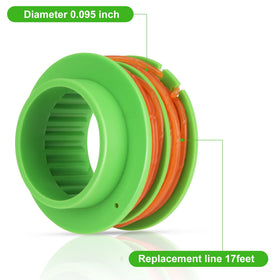 THTEN AS1300 nylon cord detail highlights durable 0.095 inch line for clean cuts.