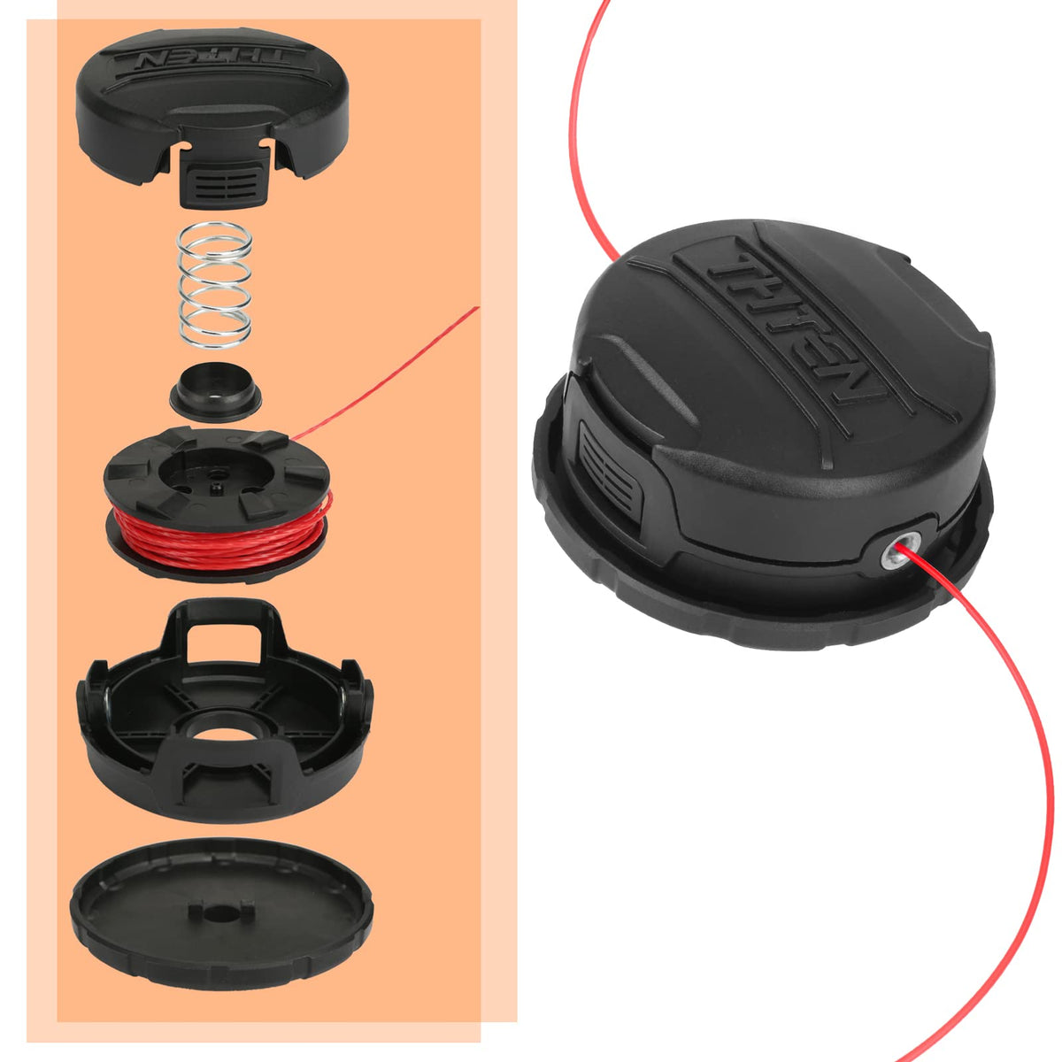 THTEN DWO1DT995 spring base supports reliable line release during edging