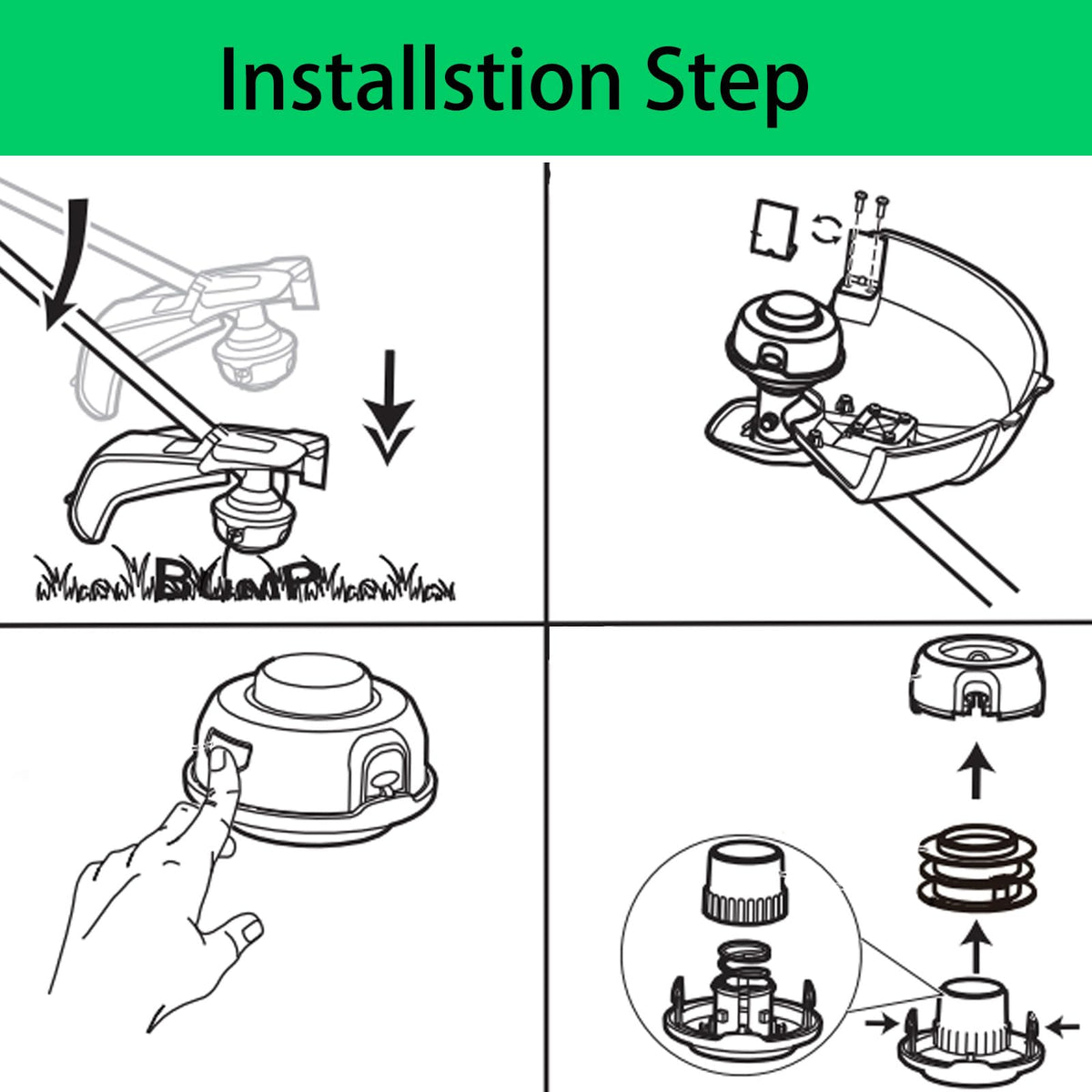 THTEN Trimmer Knob Spring Cap close-up reveals durable spring mechanism.